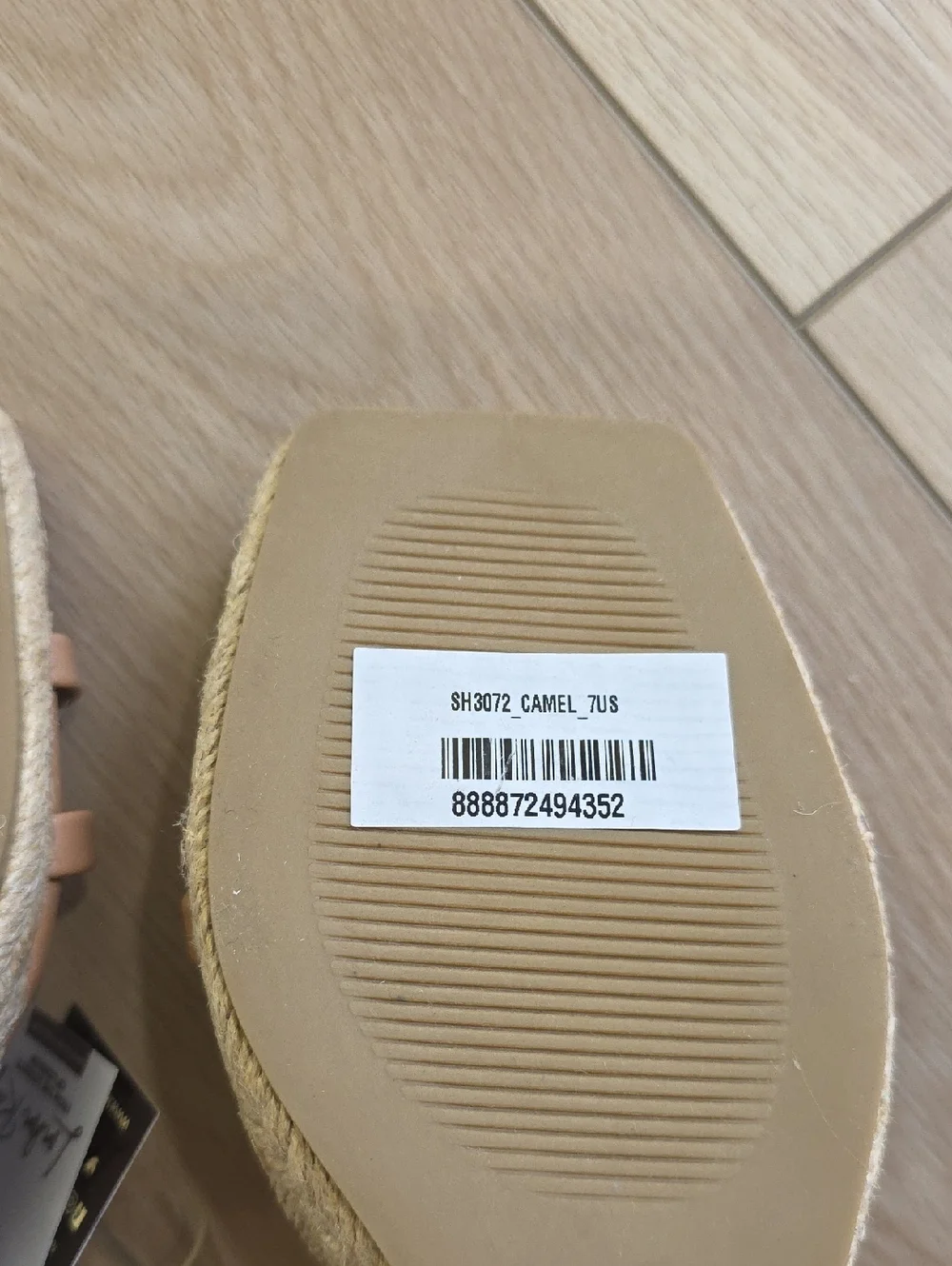 London Rag Clear Strap Espadrille Tan Wedge Sandal